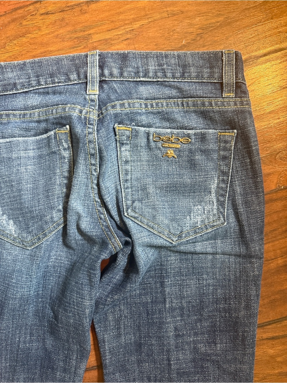 Vintage Y2K Bebe Premium Denim Low Rise Flare Jeans Size 25 Made in USA - Picture 11 of 14